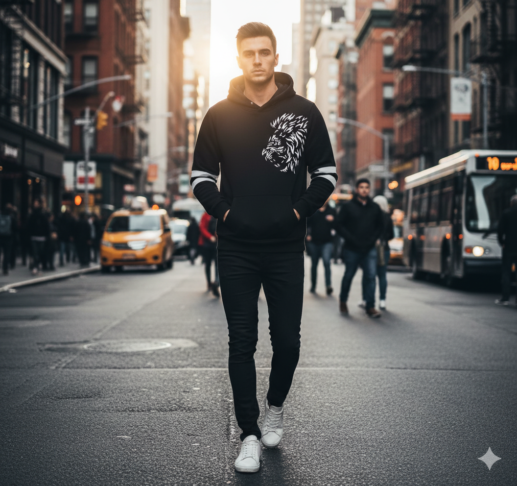 Men’s Fleece Printed Hoodie – Warm, Durable & Stylish Casual Wear